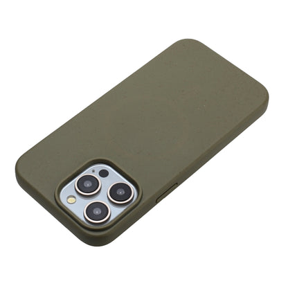 For iPhone 14 Pro Max Wheat MagSafe Magnetic Straw Material + TPU Phone Case(Army Green) - iPhone 14 Pro Max Cases by buy2fix | Online Shopping UK | buy2fix