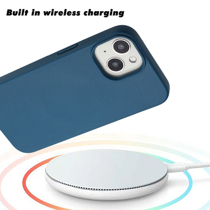 For iPhone 13 Wheat MagSafe Magnetic Straw Material + TPU Phone Case(Blue) by buy2fix