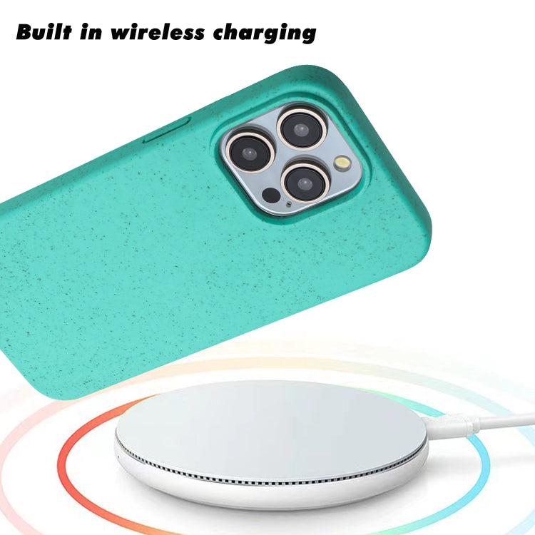 For iPhone 12 Pro Max Wheat MagSafe Magnetic Straw Material + TPU Phone Case(Green) by buy2fix