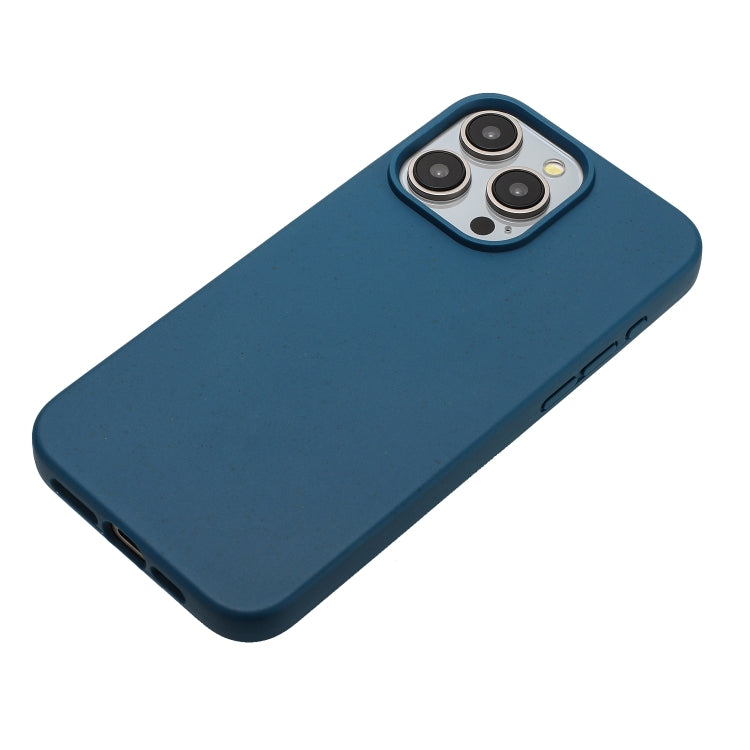 For iPhone 12 Pro Max Wheat MagSafe Magnetic Straw Material + TPU Phone Case(Blue) - iPhone 12 Pro Max Cases by buy2fix | Online Shopping UK | buy2fix