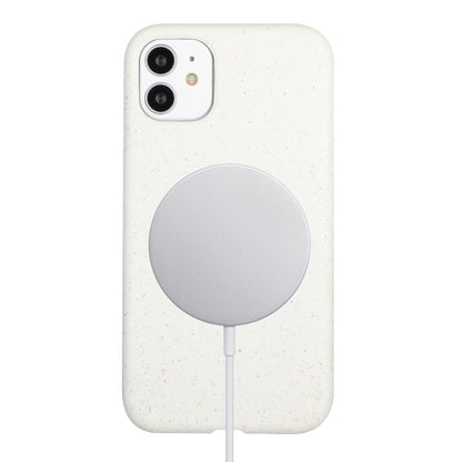 For iPhone 11 Wheat MagSafe Magnetic Straw Material + TPU Phone Case(White) - iPhone 11 Cases by buy2fix | Online Shopping UK | buy2fix