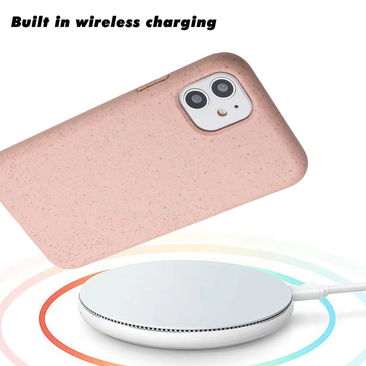 For iPhone 11 Wheat MagSafe Magnetic Straw Material + TPU Phone Case(Pink) by buy2fix