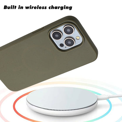 For iPhone 11 Pro Wheat MagSafe Magnetic Straw Material + TPU Phone Case(Army Green) by buy2fix