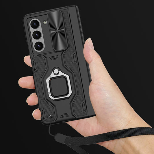 For Samsung Galaxy Z Fold5 GKK Integrated Folding Alloy Shell PC Phone Case with Pen Box, Not Included Pen(Blue) by GKK