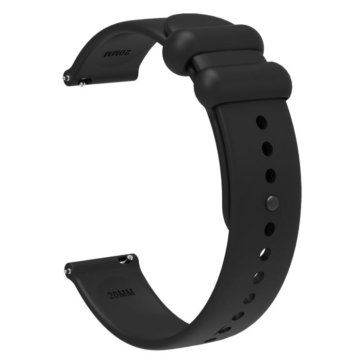 18mm Universal Solid Color Reverse Buckle Silicone Watch Band(Black) - 18mm Bands by buy2fix | Online Shopping UK | buy2fix