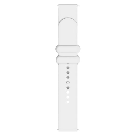 18mm Universal Solid Color Reverse Buckle Silicone Watch Band(White) - 18mm Bands by buy2fix | Online Shopping UK | buy2fix