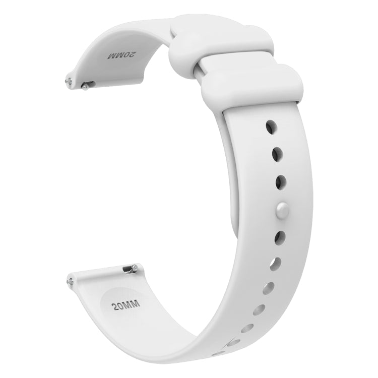 18mm Universal Solid Color Reverse Buckle Silicone Watch Band(White) - 18mm Bands by buy2fix | Online Shopping UK | buy2fix