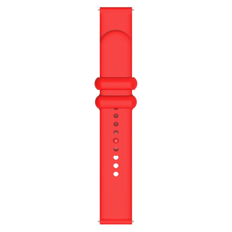18mm Universal Solid Color Reverse Buckle Silicone Watch Band(Red) - 18mm Bands by buy2fix | Online Shopping UK | buy2fix