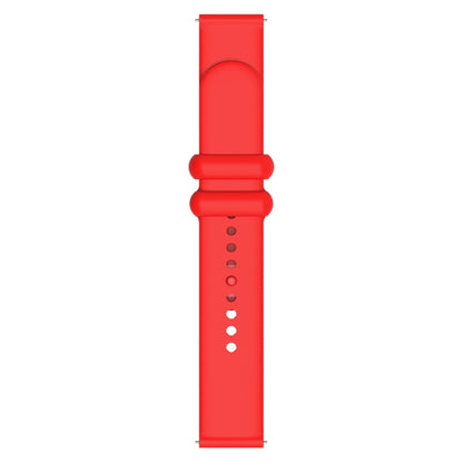 18mm Universal Solid Color Reverse Buckle Silicone Watch Band(Red) - 18mm Bands by buy2fix | Online Shopping UK | buy2fix
