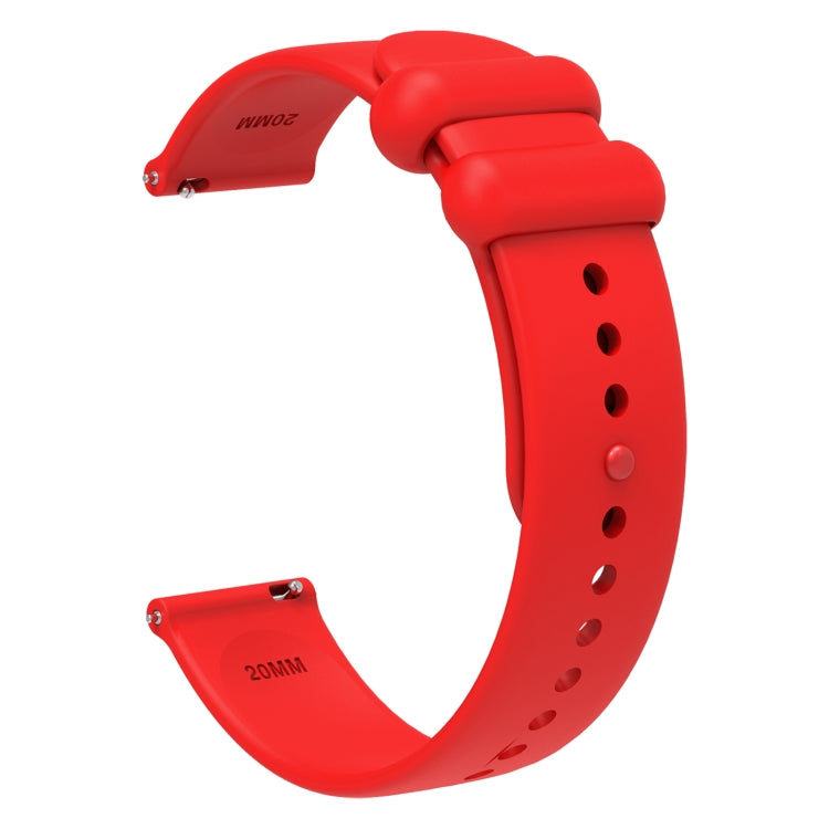 18mm Universal Solid Color Reverse Buckle Silicone Watch Band(Red) - 18mm Bands by buy2fix | Online Shopping UK | buy2fix