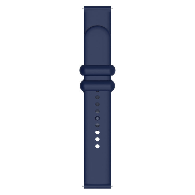 18mm Universal Solid Color Reverse Buckle Silicone Watch Band(Dark Blue) - 18mm Bands by buy2fix | Online Shopping UK | buy2fix