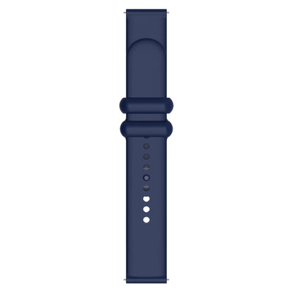 18mm Universal Solid Color Reverse Buckle Silicone Watch Band(Dark Blue) - 18mm Bands by buy2fix | Online Shopping UK | buy2fix