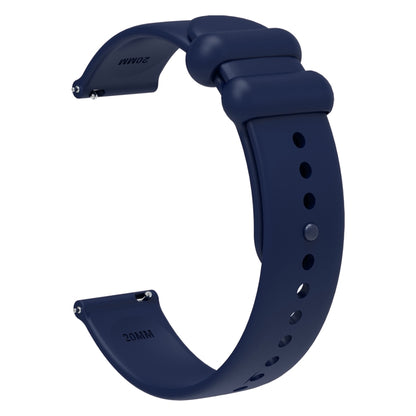 18mm Universal Solid Color Reverse Buckle Silicone Watch Band(Dark Blue) - 18mm Bands by buy2fix | Online Shopping UK | buy2fix