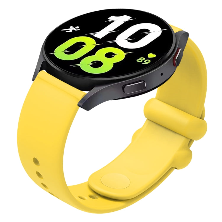 18mm Universal Solid Color Reverse Buckle Silicone Watch Band(Yellow) - 18mm Bands by buy2fix | Online Shopping UK | buy2fix
