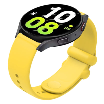 18mm Universal Solid Color Reverse Buckle Silicone Watch Band(Yellow) - 18mm Bands by buy2fix | Online Shopping UK | buy2fix