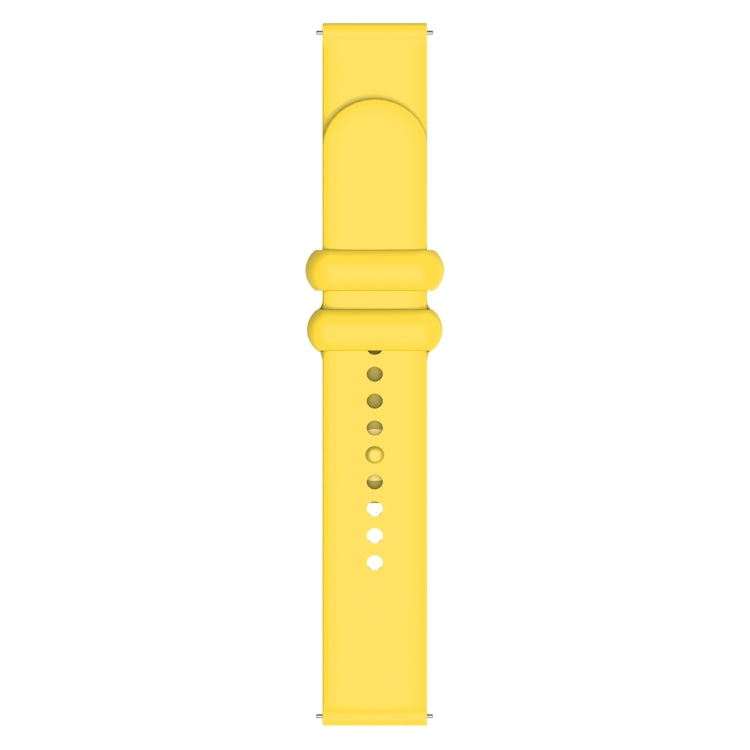 18mm Universal Solid Color Reverse Buckle Silicone Watch Band(Yellow) - 18mm Bands by buy2fix | Online Shopping UK | buy2fix
