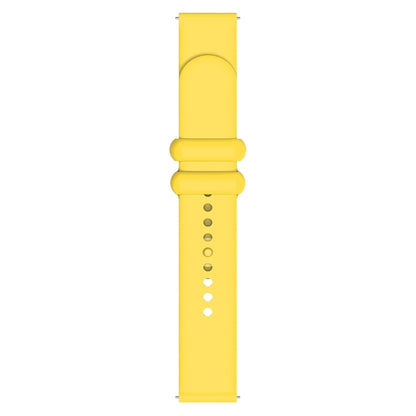 18mm Universal Solid Color Reverse Buckle Silicone Watch Band(Yellow) - 18mm Bands by buy2fix | Online Shopping UK | buy2fix