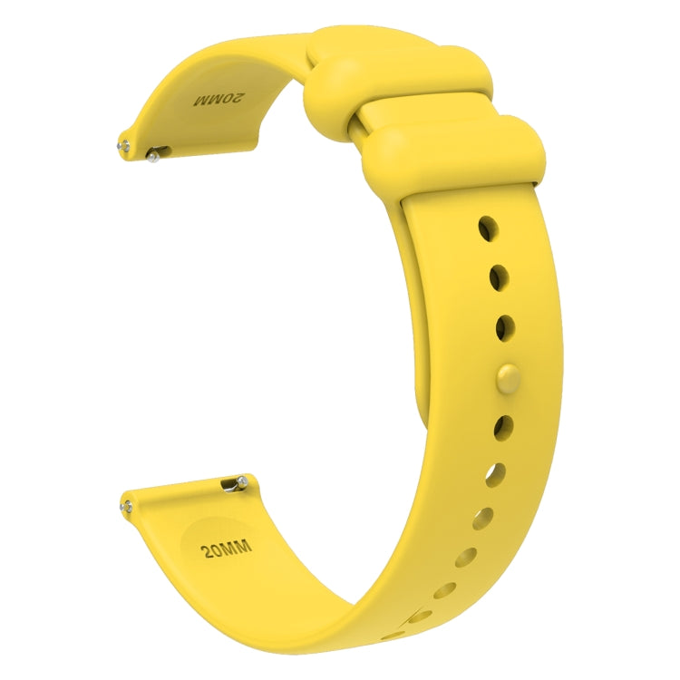 18mm Universal Solid Color Reverse Buckle Silicone Watch Band(Yellow) - 18mm Bands by buy2fix | Online Shopping UK | buy2fix