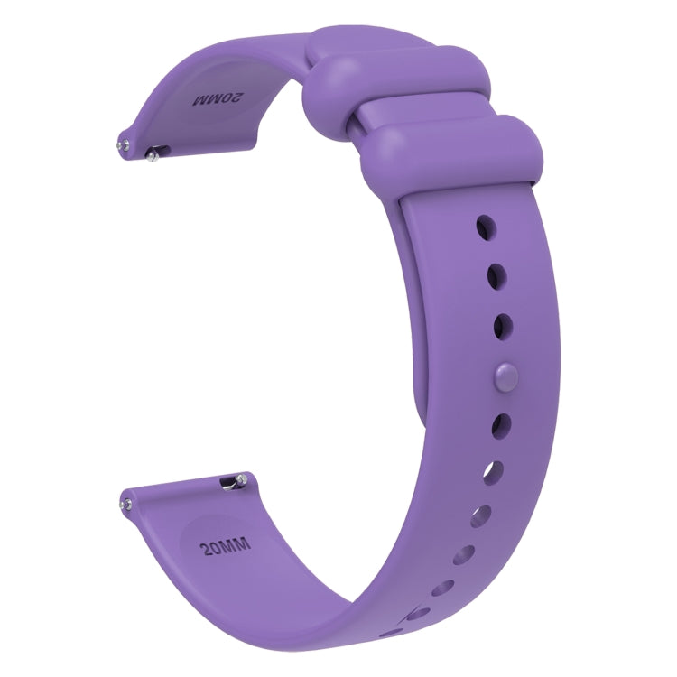 18mm Universal Solid Color Reverse Buckle Silicone Watch Band(Purple) - 18mm Bands by buy2fix | Online Shopping UK | buy2fix