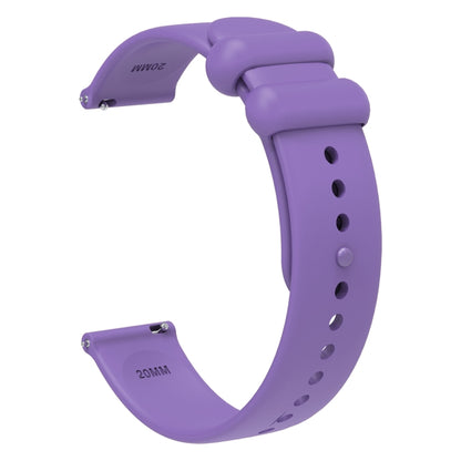 18mm Universal Solid Color Reverse Buckle Silicone Watch Band(Purple) - 18mm Bands by buy2fix | Online Shopping UK | buy2fix