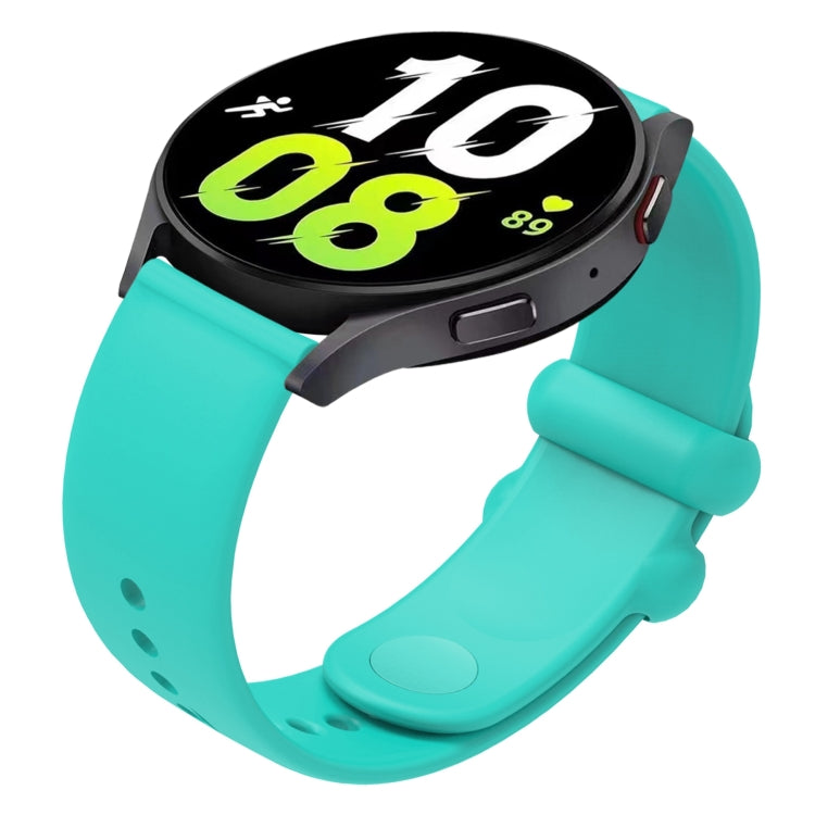 18mm Universal Solid Color Reverse Buckle Silicone Watch Band(Teal) - 18mm Bands by buy2fix | Online Shopping UK | buy2fix