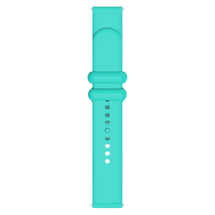 18mm Universal Solid Color Reverse Buckle Silicone Watch Band(Teal) - 18mm Bands by buy2fix | Online Shopping UK | buy2fix
