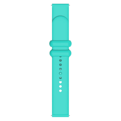 18mm Universal Solid Color Reverse Buckle Silicone Watch Band(Teal) - 18mm Bands by buy2fix | Online Shopping UK | buy2fix