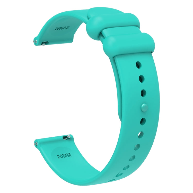 18mm Universal Solid Color Reverse Buckle Silicone Watch Band(Teal) - 18mm Bands by buy2fix | Online Shopping UK | buy2fix