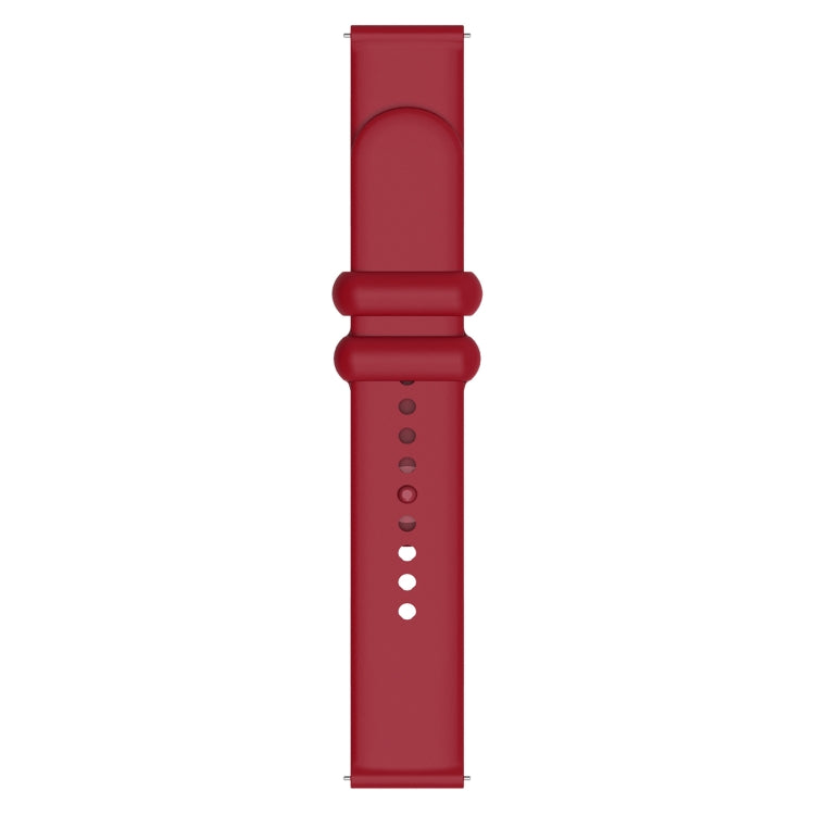 18mm Universal Solid Color Reverse Buckle Silicone Watch Band(Wine Red) - 18mm Bands by buy2fix | Online Shopping UK | buy2fix