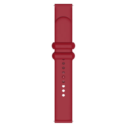 18mm Universal Solid Color Reverse Buckle Silicone Watch Band(Wine Red) - 18mm Bands by buy2fix | Online Shopping UK | buy2fix