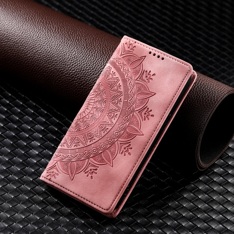 For iPhone 16 Pro Max Totem Embossed Magnetic Leather Phone Case(Rose Gold) by buy2fix