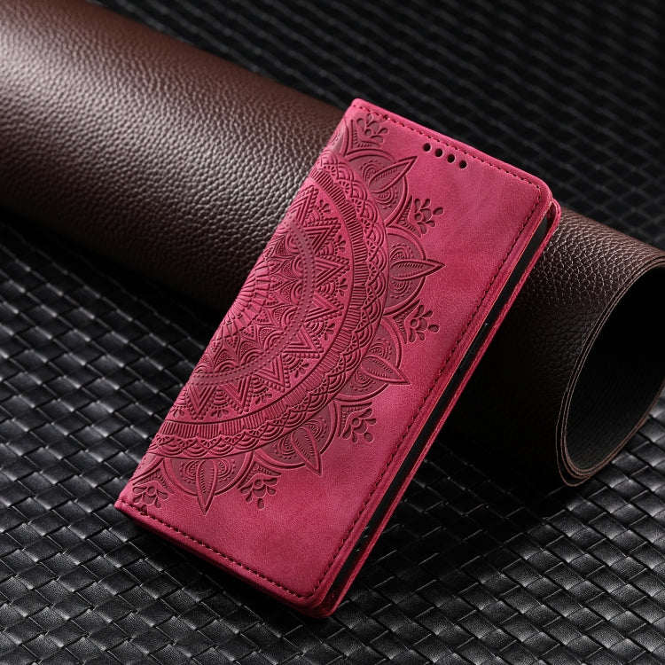 For iPhone 16 Pro Totem Embossed Magnetic Leather Phone Case(Red) - iPhone 16 Pro Cases by buy2fix | Online Shopping UK | buy2fix