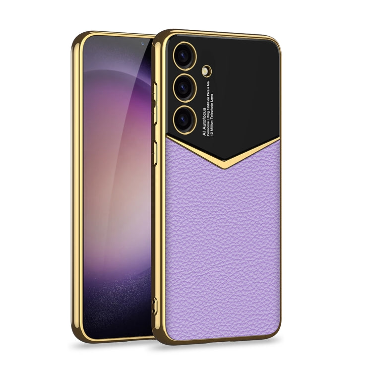 For Samsung Galaxy S24 5G GKK Plating Soft TPU + Leather Full Coverage Phone Case without Pen(Purple) - Galaxy S24 5G Cases by GKK | Online Shopping UK | buy2fix