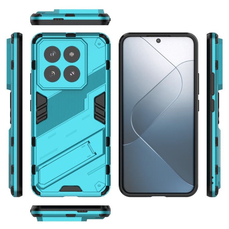 For Xiaomi 14 Pro 5G Punk Armor 2 in 1 PC + TPU Phone Case with Holder(Blue) - 14 Pro Cases by buy2fix | Online Shopping UK | buy2fix