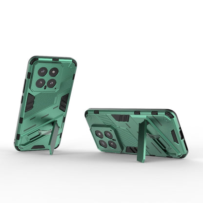 For Xiaomi 14 5G Punk Armor 2 in 1 PC + TPU Phone Case with Holder(Green) - 14 Cases by buy2fix | Online Shopping UK | buy2fix