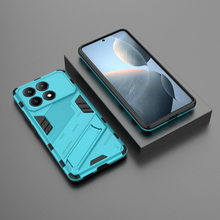 For Xiaomi Redmi K70E 5G Punk Armor 2 in 1 PC + TPU Phone Case with Holder(Blue) - K70E Cases by buy2fix | Online Shopping UK | buy2fix