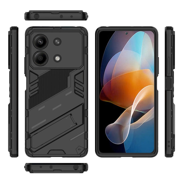 For Xiaomi Redmi Note 13R Pro 5G Punk Armor 2 in 1 PC + TPU Phone Case with Holder(Black) - Xiaomi Cases by buy2fix | Online Shopping UK | buy2fix