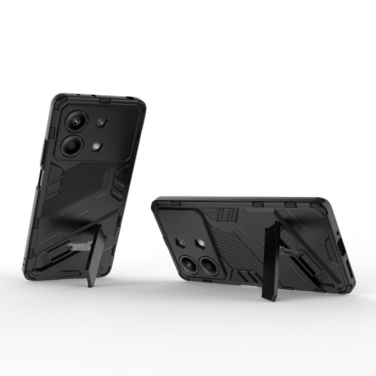 For Xiaomi Redmi Note 13R Pro 5G Punk Armor 2 in 1 PC + TPU Phone Case with Holder(Black) - Xiaomi Cases by buy2fix | Online Shopping UK | buy2fix