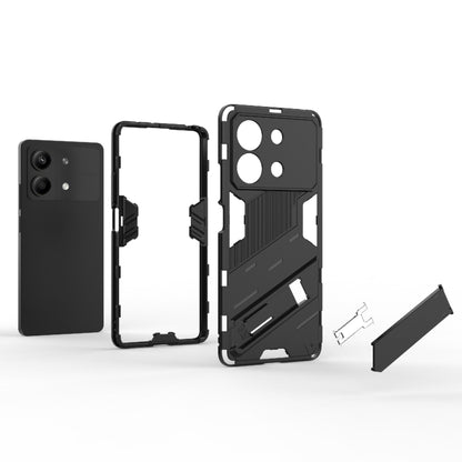 For Xiaomi Redmi Note 13R Pro 5G Punk Armor 2 in 1 PC + TPU Phone Case with Holder(Black) - Xiaomi Cases by buy2fix | Online Shopping UK | buy2fix