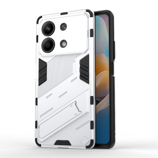 For Xiaomi Redmi Note 13R Pro 5G Punk Armor 2 in 1 PC + TPU Phone Case with Holder(White) - Xiaomi Cases by buy2fix | Online Shopping UK | buy2fix