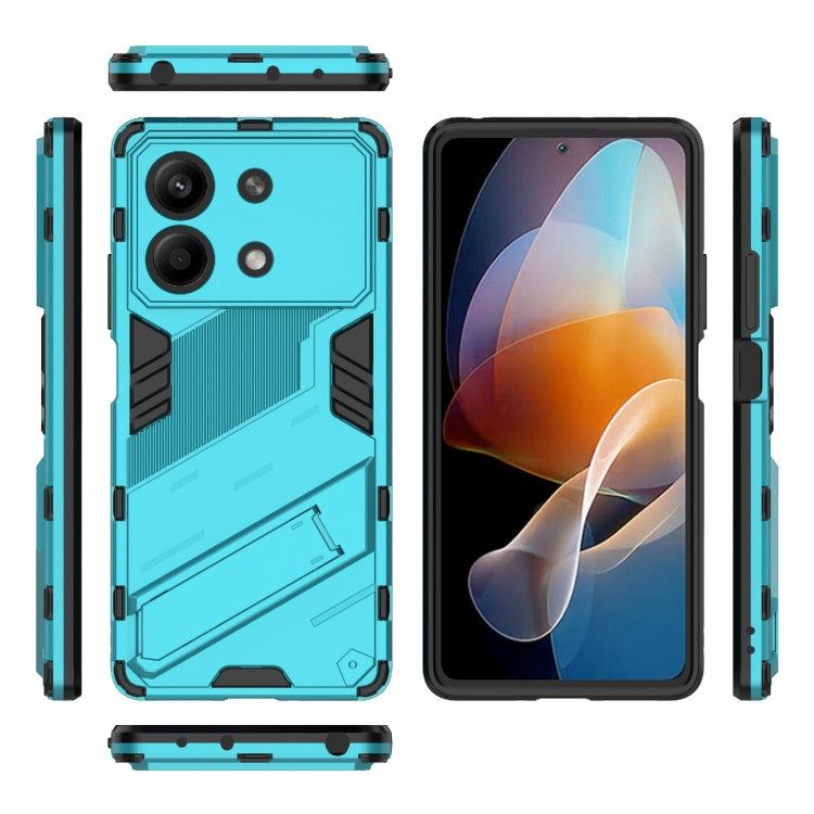 For Xiaomi Redmi Note 13R Pro 5G Punk Armor 2 in 1 PC + TPU Phone Case with Holder(Blue) - Xiaomi Cases by buy2fix | Online Shopping UK | buy2fix