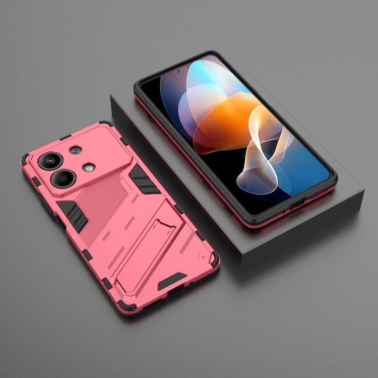 For Xiaomi Redmi Note 13R Pro 5G Punk Armor 2 in 1 PC + TPU Phone Case with Holder(Light Red) - Xiaomi Cases by buy2fix | Online Shopping UK | buy2fix