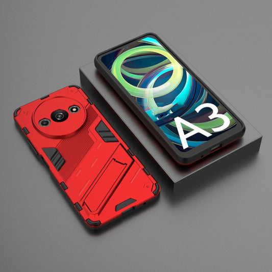 For Xiaomi Redmi A3 4G Global Punk Armor 2 in 1 PC + TPU Phone Case with Holder(Red) by buy2fix