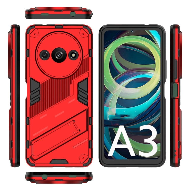 For Xiaomi Redmi A3 4G Global Punk Armor 2 in 1 PC + TPU Phone Case with Holder(Red) - Xiaomi Cases by buy2fix | Online Shopping UK | buy2fix