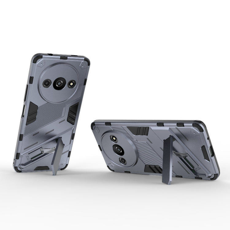 For Xiaomi Redmi A3 4G Global Punk Armor 2 in 1 PC + TPU Phone Case with Holder(Grey) by buy2fix