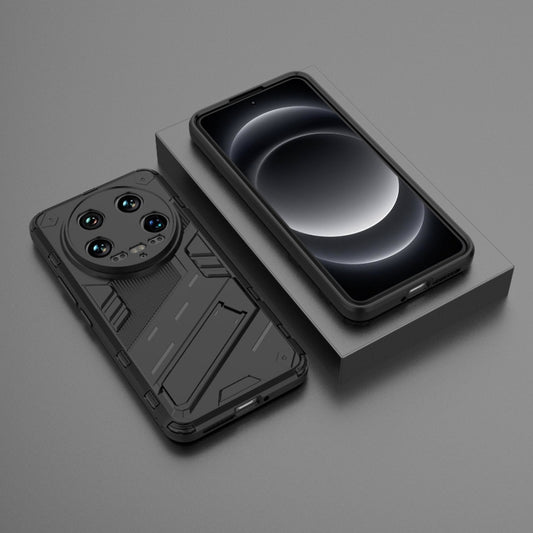 For Xiaomi 14 Ultra 5G Punk Armor 2 in 1 PC + TPU Phone Case with Holder(Black) by buy2fix