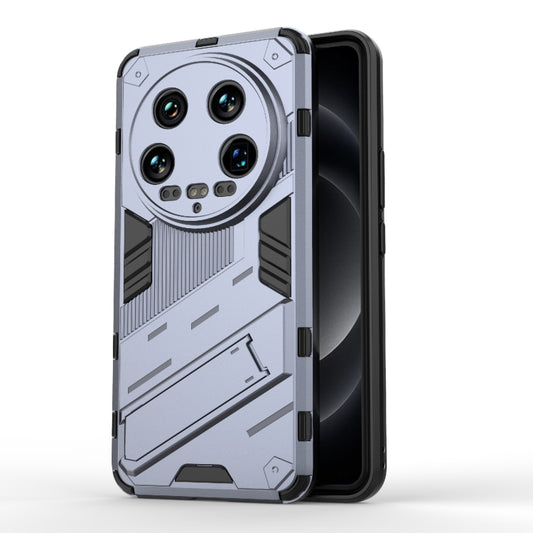 For Xiaomi 14 Ultra 5G Punk Armor 2 in 1 PC + TPU Phone Case with Holder(Grey) - 14 Ultra Cases by buy2fix | Online Shopping UK | buy2fix