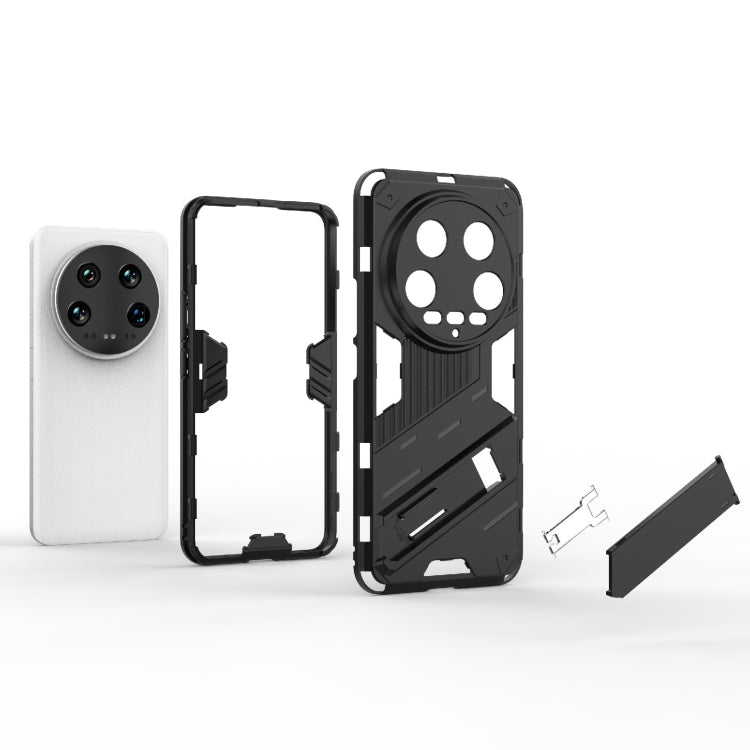 For Xiaomi 14 Ultra 5G Punk Armor 2 in 1 PC + TPU Phone Case with Holder(Grey) - 14 Ultra Cases by buy2fix | Online Shopping UK | buy2fix