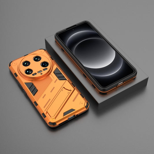 For Xiaomi 14 Ultra 5G Punk Armor 2 in 1 PC + TPU Phone Case with Holder(Orange) by buy2fix