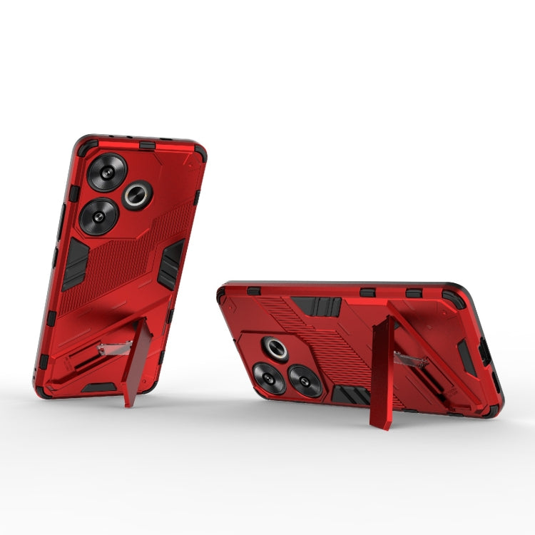 For Xiaomi Redmi Turbo 3 5G Punk Armor 2 in 1 PC + TPU Phone Case with Holder(Red) - Xiaomi Cases by buy2fix | Online Shopping UK | buy2fix